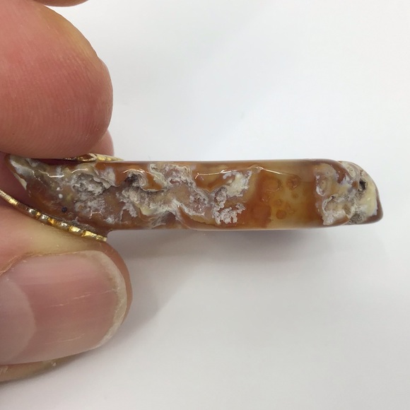 2/$25 Vintage Brown Agate Slice Pedant - Picture 12 of 16